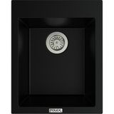 POLEX Cristalüx Granit Evye P-05 Siyah Tezgah Altı Ve Tezgah Üstü Kare Mutfak Evyesi 41x51cm