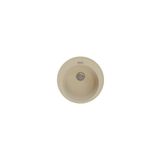 POLEX Cristalüx Granit Evye P-06 Bej Tezgah Altı Ve Tezgah Üstü Oval Mutfak Evyesi 51,5x51,5cm