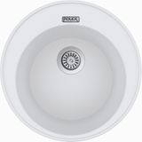 POLEX Cristalüx Granit Evye P-06 Beyaz Tezgah Altı Ve Tezgah Üstü Oval Mutfak Evyesi 51,5x51,5cm