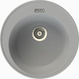 POLEX Cristalüx Granit Evye P-06 Gri Tezgah Altı Ve Tezgah Üstü Oval Mutfak Evyesi 51,5x51,5cm