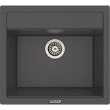 POLEX Cristalüx Granit Evye P-08 Antrasit Tezgah Altı Ve Tezgah Üstü Kare Mutfak Evyesi 55,5x50cm