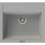 POLEX Cristalüx Granit Evye P-08 Gri Tezgah Altı Ve Tezgah Üstü Kare Mutfak Evyesi 55,5x50cm