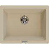 POLEX Cristalüx Granit Evye P-09 Bej Tezgah Altı Ve Tezgah Üstü Kare Mutfak Evyesi 55,5x43,5cm