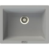 POLEX Cristalüx Granit Evye P-09 Gri Tezgah Altı Ve Tezgah Üstü Kare Mutfak Evyesi 55,5x43,5cm