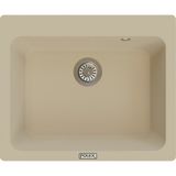 POLEX Cristalüx Granit Evye P-N60 Bej Tezgah Altı Ve Tezgah Üstü Kare Mutfak Evyesi 61,5x51,8cm