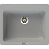 POLEX Cristalüx Granit Evye P-N60 Gri Tezgah Altı Ve Tezgah Üstü Kare Mutfak Evyesi 61,5x51,8cm