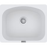 POLEX Cristalüx Granit Evye P-OL60 Beyaz Tezgah Altı Ve Tezgah Üstü Kare Mutfak Evyesi 60x49,5cm