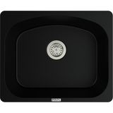 POLEX Cristalüx Granit Evye P-OL60 Siyah Tezgah Altı Ve Tezgah Üstü Kare Mutfak Evyesi 60x49,5cm