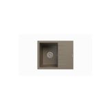 POLEX Cristalüx Granit Evye P-S60 Toprak Tezgah Altı Ve Tezgah Üstü Kare Mutfak Evyesi 60,5x49,5cm