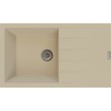 POLEX Cristalüx Granit Evye P-SX1 Bej Tezgah Altı Ve Tezgah Üstü Mutfak Evyesi 86x49,5cm