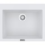 POLEX Cristalüx Granit Evye P-X60 Beyaz Tezgah Altı Ve Tezgah Üstü Kare Mutfak Evyesi 60x50cm