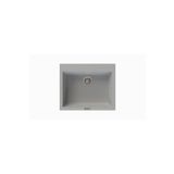 POLEX Cristalüx Granit Evye P-X60 Gri Tezgah Altı Ve Tezgah Üstü Kare Mutfak Evyesi 60x50cm