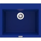 POLEX Cristalüx Granit Evye P-X60 Mavi Tezgah Altı Ve Tezgah Üstü Kare Mutfak Evyesi 60x50cm