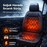 Polham 12v Isıtmalı Araç İçi Koltuk Minderi 65 C Ye Kadar Güçlü Isıtma Çakmaklık Girişli Tak-çalıştır 1 Adet