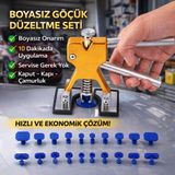 Polham 20 Parça Boyasız Göçük Düzeltme Seti | Kaput Kapı Çamurluk Göçük Onarım Aparatı | Pdr Dent Repair Seti