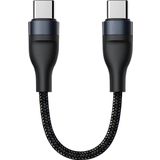 Polham 25Cm 66W Süper Hızlı Pd Type C To Type C Şarj Kablosu, Kısa Halat Örgülü Kopmaz Kırılmaz Kablo