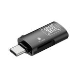 Polham 2in1 Type C To Tf Kart ve USB Çevirici Otg Adaptör, Şarj ve Data Aktarım Otg Çeviricisi, Yüksek Hızlı - Siyah
