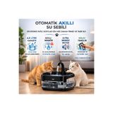 Polham Akıllı Otomatik Kedi Köpek Su Sebili 4.5L | Sessiz Motorlu Sensörlü Pet Su Pınarı | Karbon Fi