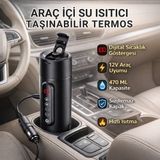 Polham Araç İçi Su Isıtıcı 470 ML – Dijital Sıcaklık Göstergeli Taşınabilir Termos | 12V Çakmaklık Uyumlu, Hızlı Isıtma,