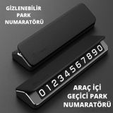 Polham Deri Ve Metal Araç İçi Geçici Park Telefon Numaratörü, Gizlenebilir Numaratör, Manyetik Numaralı 1 Adet