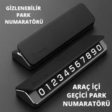 Polham Deri Ve Metal Araç İçi Geçici Park Telefon Numaratörü, Gizlenebilir Numaratör, Manyetik Numaralı
