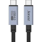 Polham Jasoz 2 Metre 240W 4.0 Thunderbolt Type-C To Type-C Şarj, Data ve 8k 60Hz Görüntü Aktarım Kablosu - Siyah