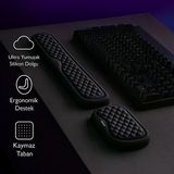 Polham Klavye Ve Mouse İçin Ergonomik Bilek Destek Seti, Ultra Yumuşak Silikon Dolgulu Kaymaz, Bilek Yastığı