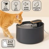 Polham Led Işıklı Süper Sessiz Otomatik Akıllı 3Lt Kedi Su Pınarı Kedi Su Sepili Kabı Kedi Ve Köpekler İçin Su Pınarı