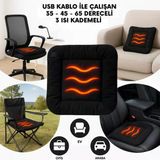 Polham Nano Isıtmalı Koltuk Minderi | 3 Kademeli 35°-45°-65° | Ofis, Ev, Araç Uyumlu Isıtıcı Minder, 42×42 CM