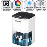 Polham Otomatik 2 Litre Banyo,mutfak, Çamaşır Odası Için Nem Alma Cihazı, Rutubet, Küf ve Nem Engelleyici - Beyaz
