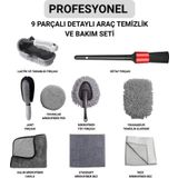 Polham Profesyonel 9 Parçalı Araba, Motorsiklet İçin Detaylı Araç Temizlik Ve Bakım Seti, İç Ve Dış Bakım Seti
