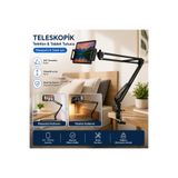 Polham Teleskopik Masaüstü Ve Yatak Bazası Için Telefon Ve Tablet Tutucu Stand, Yükseklik Ve Açı Aya