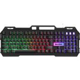 Polham USB Kablolu Rgb LED Aydınlatmalı Gaming Mekanik Klavye, Metal Su Geçirmez Oyuncu Klavyesi - Siyah