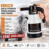 Polham Yeni Nesil 2l Şarjlı Otomatik Basınçlı Araç Yıkama Köpük Püskürtücü, Araç, Jant, Bahçe Yıkama Pompası - 2 lt