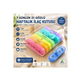 Polhammobile Polham 7 Günlük 21 Gözlü Haftalık İlaç, Hap Saklama Kutusu, Kitlenir Kapaklı, BPA İçermez Saklama Ku