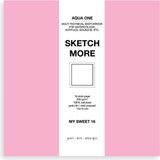 Poli Art Design Kare 15×15 cm Eskiz Defteri (Suluboya ve Grafik Için) Watercolor Classic Sketchbook - Bebek Pembe