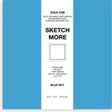Poli Art Design Kare 15×15 cm Eskiz Defteri (Suluboya ve Grafik Için) Watercolor Classic Sketchbook - Gök Mavisi