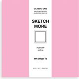 Poli Art Design Kare Eskiz Defteri Marker ve Grafik Için Classic Sketchbook 15 x 15 cm - 1 Adet - Bebek Pembe