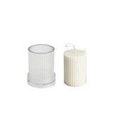 Poli Karbon Sert Plastik Mum Kalıbı Dik Çizgili 8,5X6,5 CM
