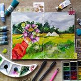 Poliart “doğu Kaleydoskopu” Koleksiyon Eskiz Defteri B6 Limited Edition Watercolor Sketchbook