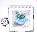Poliart Kare 15×15 cm Özel Seri Spiralli Eskiz Defteri Marker ve Grafik Için Classic Sketchbook limited