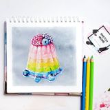 Poliart Kare 25X25 cm Spiralli Eskiz Defteri Suluboya ve Grafik Için Watercolor Sketchbook