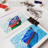 Poliart Minyatürler Için Aqua Eskiz Defteri Suluboya ve Grafik Için Mini Sketchbook