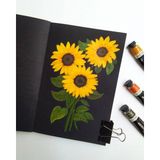 Poliart Siyah “doğu Kaleydoskopu” Eskiz Defteri A5 Karışık Teknikler Için Mix Media Black Sketchbook