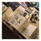 Poliart Zigzag Kraft Eskiz Defteri 1,25 M. Karışık Teknikler Için Zigzag Panoramic Sketchbook