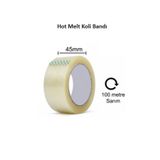POLİBANT Koli Bandı, 45mm x 100metre. Şeffaf Bant, Hot Melt (Sentetik Kauçuk) Ambalaj Bantı Hotmelt