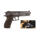 Police Pistol 8 Shots Old Silver Oyuncak Metal Kapsül Patlatan Polis Tabancası