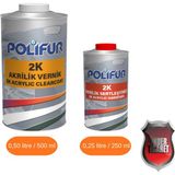 Polifur 2k Akrilik Şeffaf Vernik ve Sertleştirici - Yüksek Parlaklık - 0,75 lt