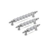 Polimer Modern Lüks Mobilya Dolap Çekmece Kulpları (2 Adet) 128 Mm Krom