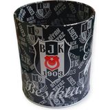 Polin Beşiktaş Lisanslı Masa Üstü Metal Kalemlik - Siyah